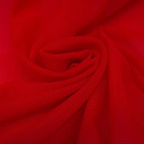 Solid Stretch Power Mesh Fabric Nylon Spandex (1 Yard, Red)