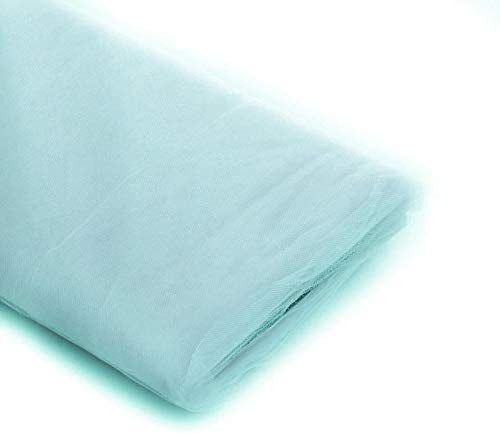 54" Wide by 40 Yards Long (120 Feet) Polyester Tulle Fabric Bolt, for Wedding and Decoration (Aqua, 54" Wide x 40 Yards)