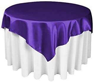 Diamond Polyester Bridal Satin Table Tablecloth Purple