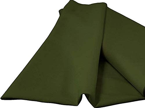 60" Wide 100% Polyester Spun Poplin Fabric (Olive, 1 Yard)