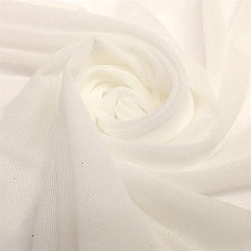 Solid Stretch Power Mesh Fabric Nylon Spandex (1 Yard, Ivory)