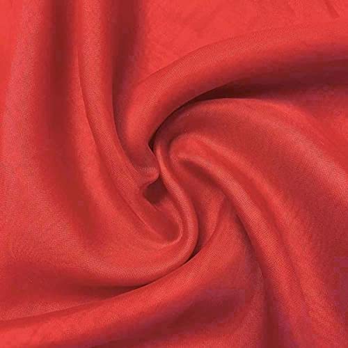 Sheer Voile Chiffon Fabric Draping Panels | Voile Fabric - 120" Wide | Use for Backdrop Curtain 10 Feet Wide. (Red, by The Yard Folded)