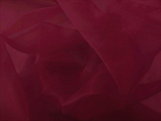 60" Wide Polyester Light Weight Crystal Organza Fabric (Burgundy, 1 Yard)