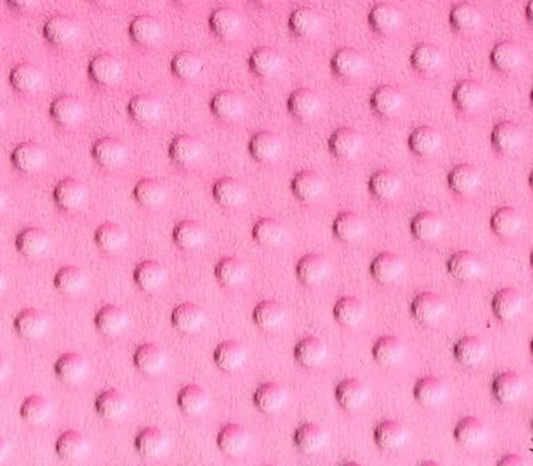 Minky Dimple Dot Soft Cuddle Fabric (Pink, 1 Yard)