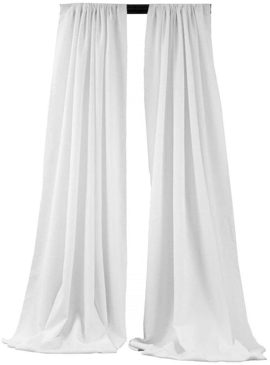2 Panels 5 Feet Wide Polyester Seamless Backdrop Drape Curtain Panel - (White,