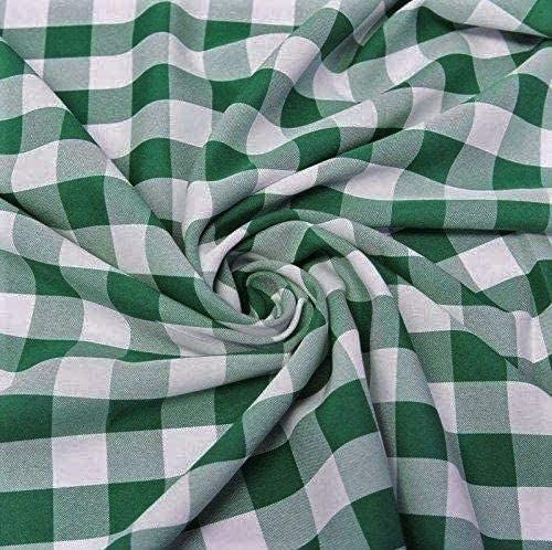 58/59" Wide 100% Polyester Poplin Gingham Checkered Fabric (Hunter Green, 1 Yard)