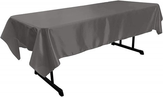 Polyester Bridal Satin Table Tablecloth (Charcoal,