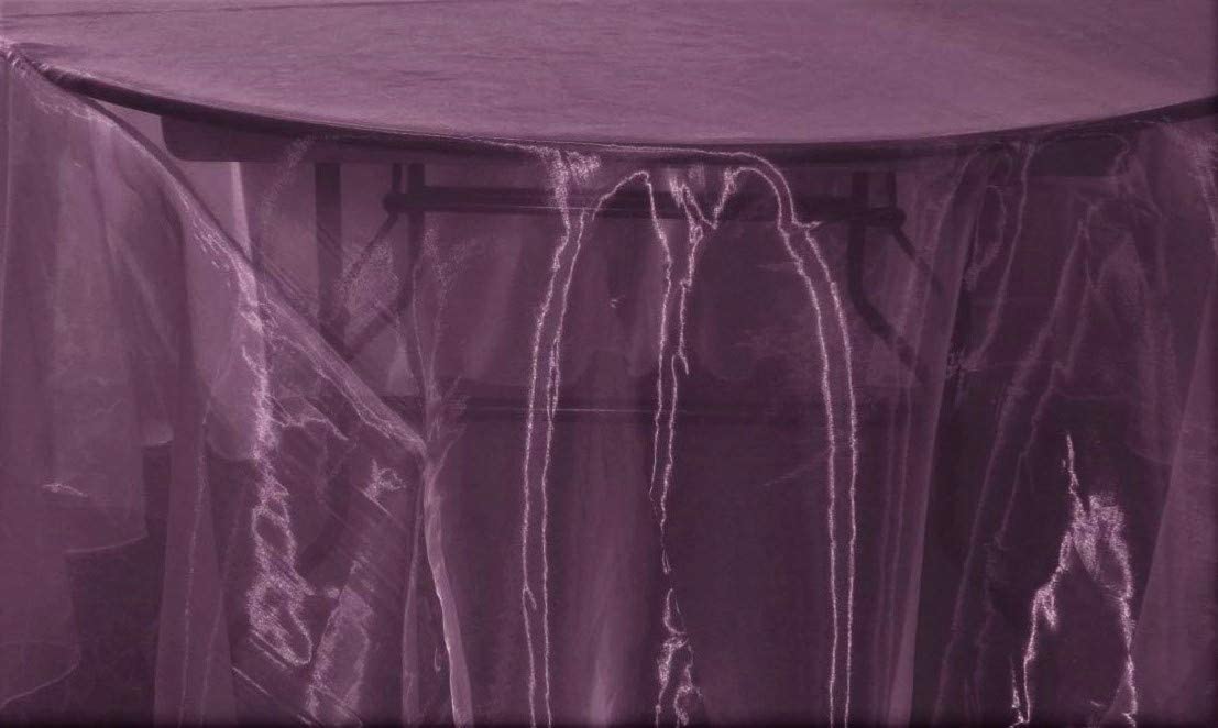58/60" Wide Polyester Light Weight Sheer Mirror Organza Fabric (Plum 1034, 1 Yard)