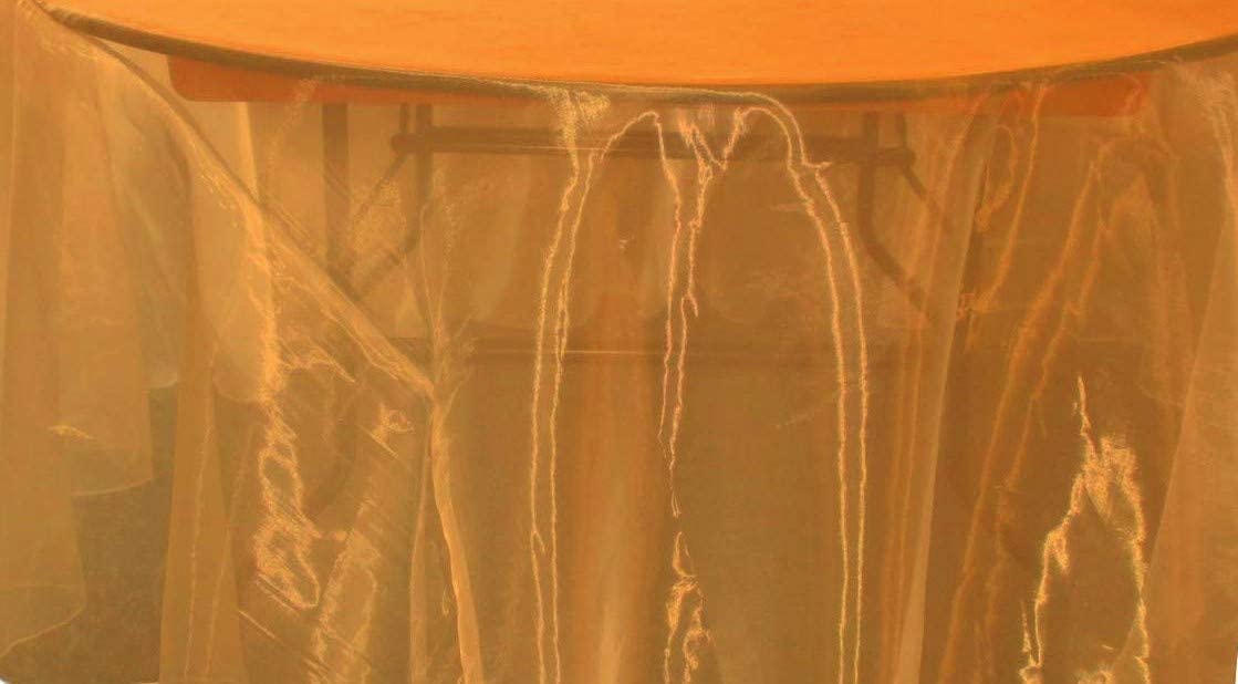 58/60" Wide Polyester Light Weight Sheer Mirror Organza Fabric (Orange 450, 1 Yard)