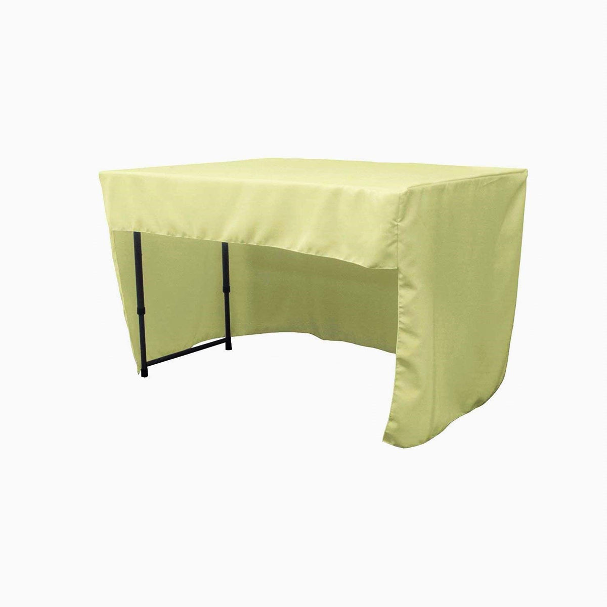 Polyester Poplin Fitted Tablecloth with Open Back Design (Banana Yellow, 72" Long x 30" Wide x 30" High)