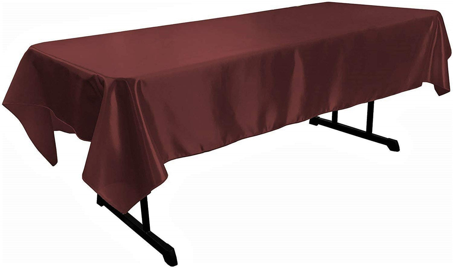 Polyester Bridal Satin Table Tablecloth (Burgundy,