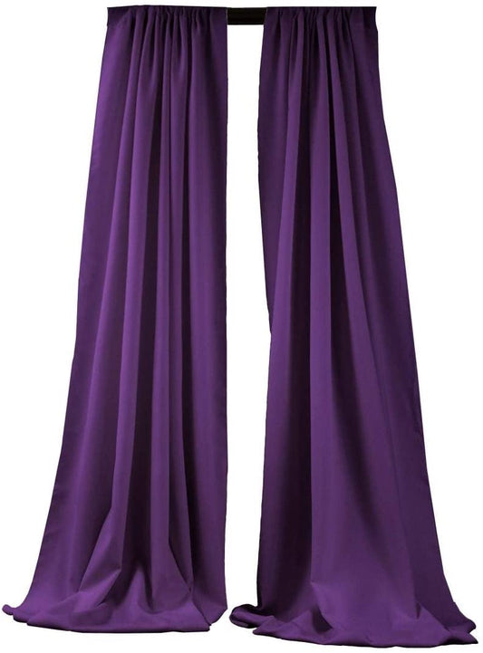 2 Panels 5 Feet Wide Polyester Seamless Backdrop Drape Curtain Panel - (Purple,