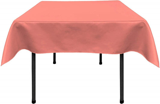 Polyester Bridal Satin Table Tablecloth (Coral,