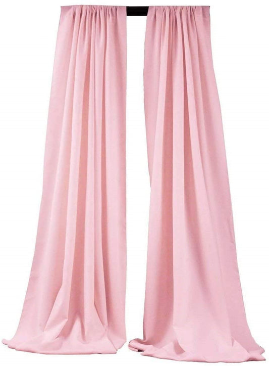 2 Panels 5 Feet Wide Polyester Seamless Backdrop Drape Curtain Panel - (Light Pink,