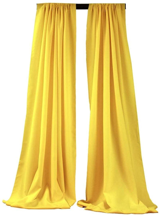 2 Panels 5 Feet Wide Polyester Seamless Backdrop Drape Curtain Panel - (Light Yellow,