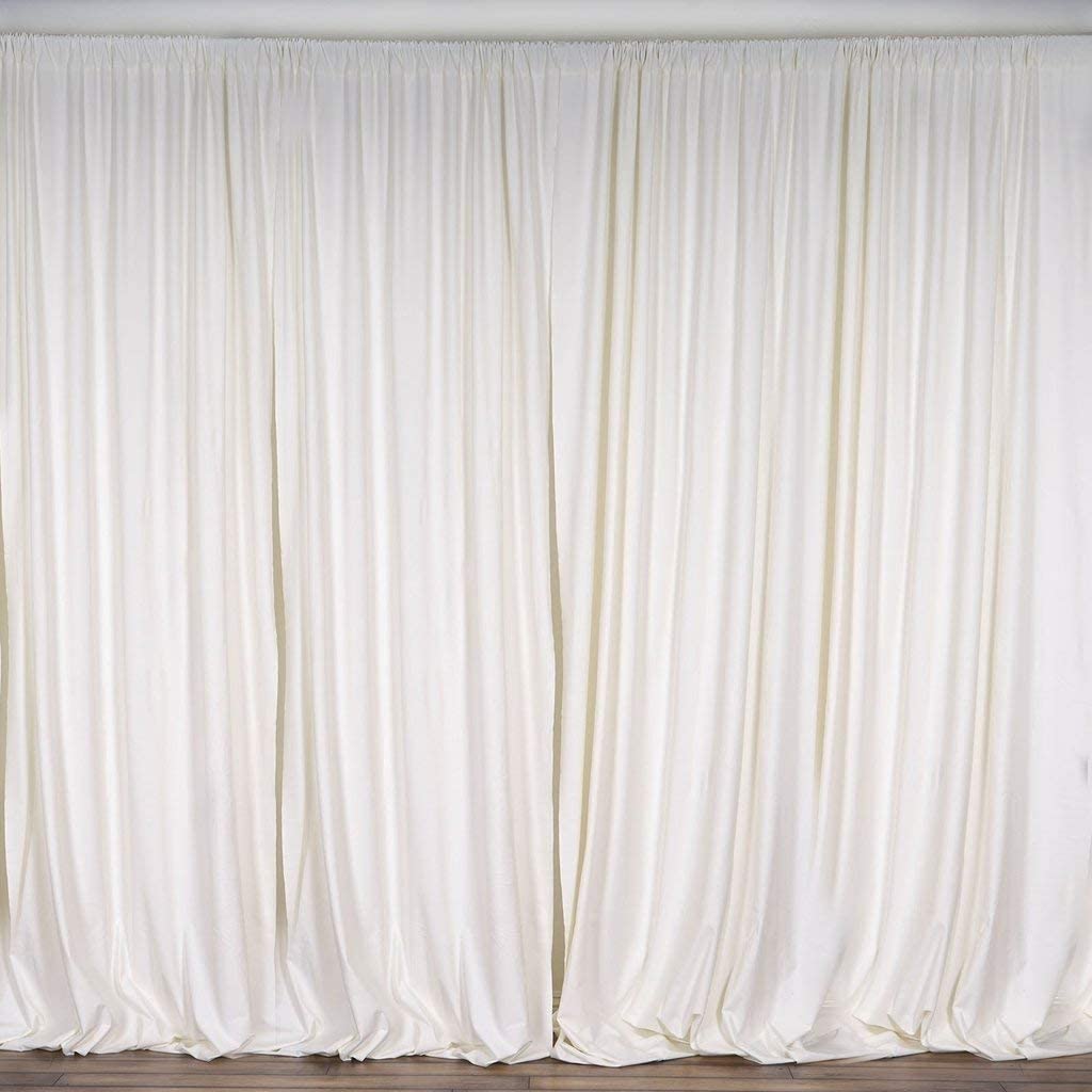 Polyester Backdrop Drape Curtain Panel - (Ivory,