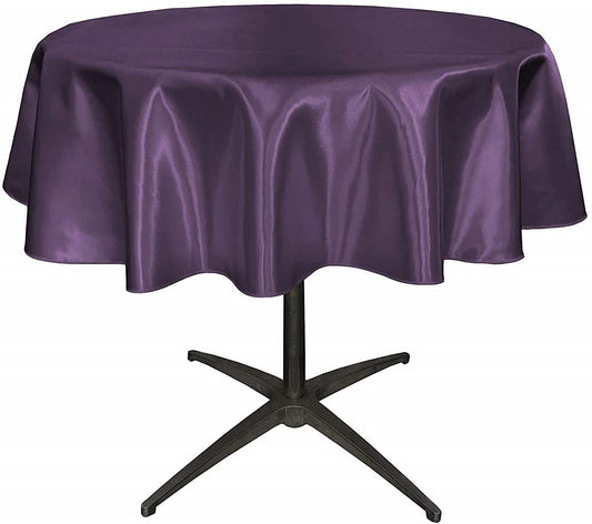 Bridal Satin Table Overlay, for Small Coffee Table (Eggplant,