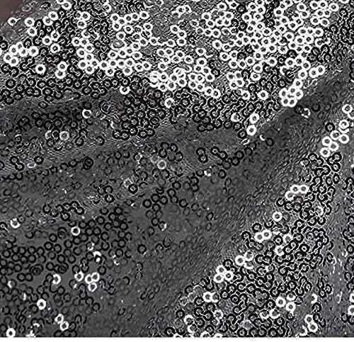 50" Wide Mini Glitz Disc Sequins Fabric (Grey, 1 Yard)