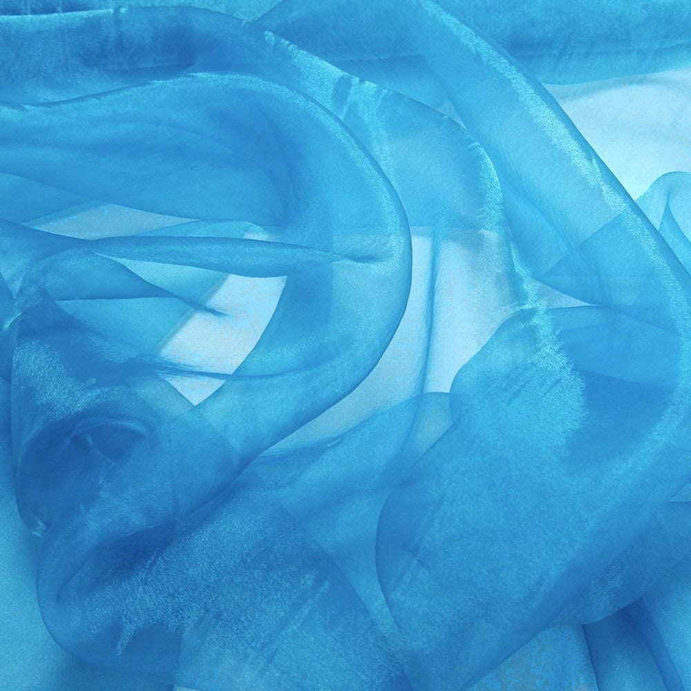 58/60" Wide Polyester Light Weight Sheer Mirror Organza Fabric (Turquoise 932, 1 Yard)