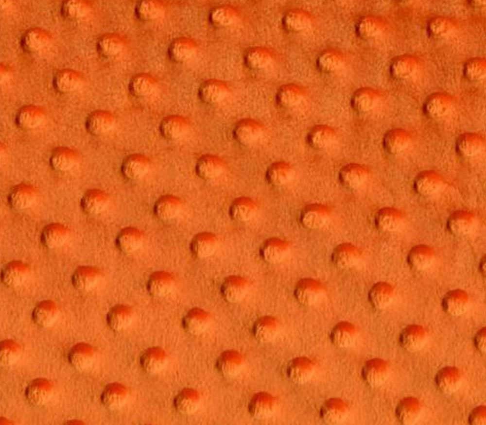 Minky Dimple Dot Soft Cuddle Fabric (Orange, 1 Yard)
