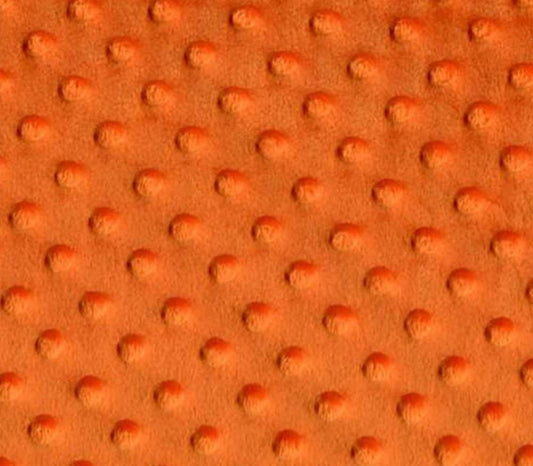 Minky Dimple Dot Soft Cuddle Fabric (Orange, 1 Yard)