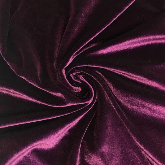 Spandex Stretch Velvet Fabric (Eggplant, 1 Yard)