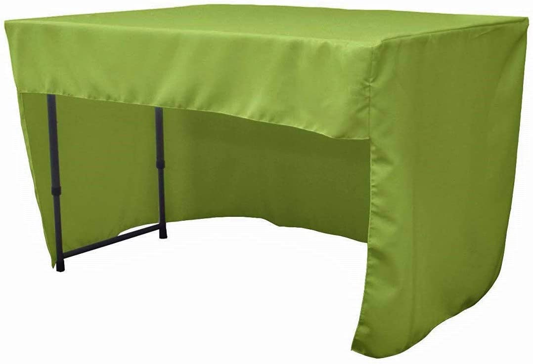 Polyester Poplin Fitted Tablecloth with Open Back Design (Avocado, 72" Long x 30" Wide x 30" High)