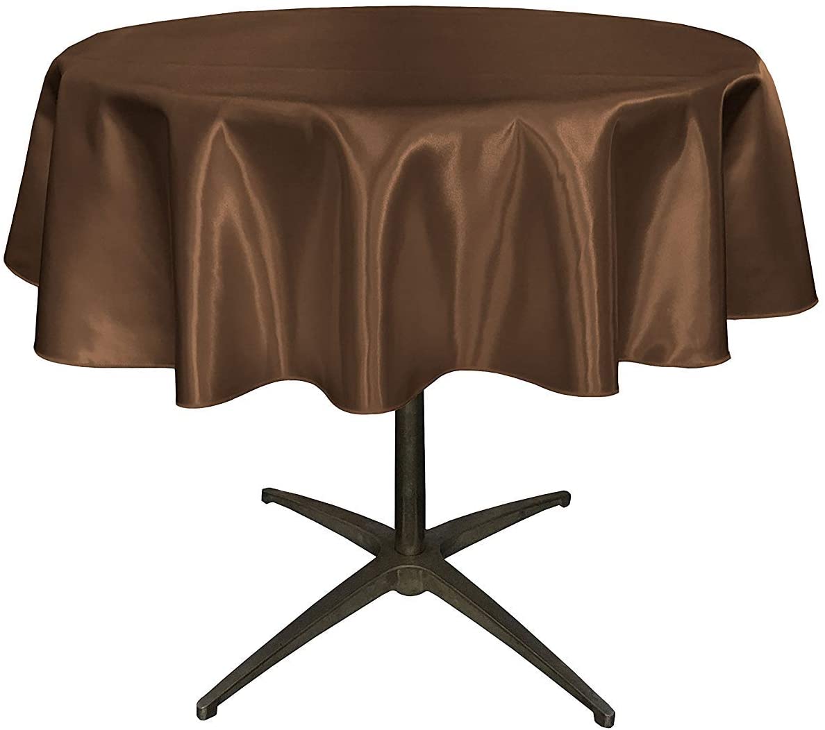 Bridal Satin Table Overlay, for Small Coffee Table (Brown,