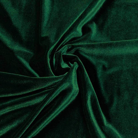 Spandex Stretch Velvet Fabric (Hunter Green, 1 Yard)
