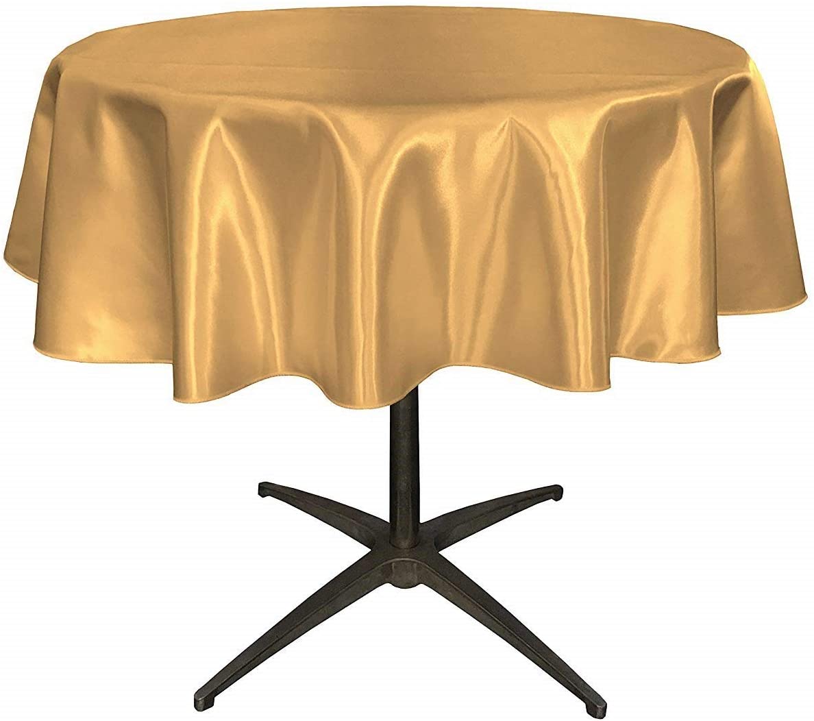 Bridal Satin Table Overlay, for Small Coffee Table (Gold,