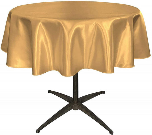 Bridal Satin Table Overlay, for Small Coffee Table (Gold,