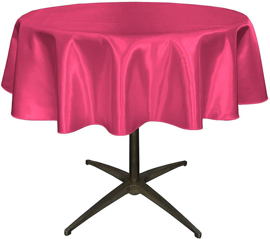 Bridal Satin Table Overlay, for Small Coffee Table (Fuchsia,