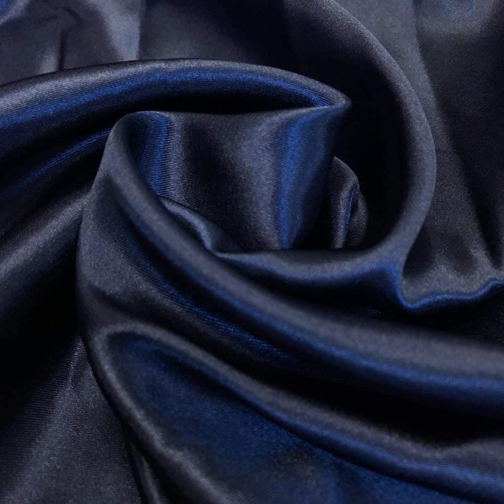 100% Polyester Soft Bridal Charmeuse Satin Fabric (Navy Blue # 42,