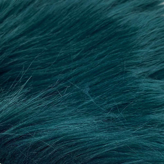 60" Wide Shaggy Faux Fur Fabric (Peacock, 1 Yard)