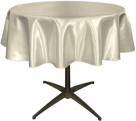 Bridal Satin Table Overlay, for Small Coffee Table (Ivory,