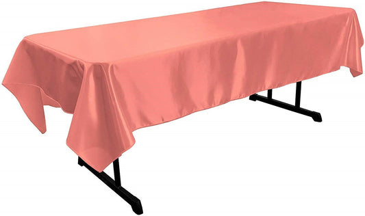 Polyester Bridal Satin Table Tablecloth (Coral,