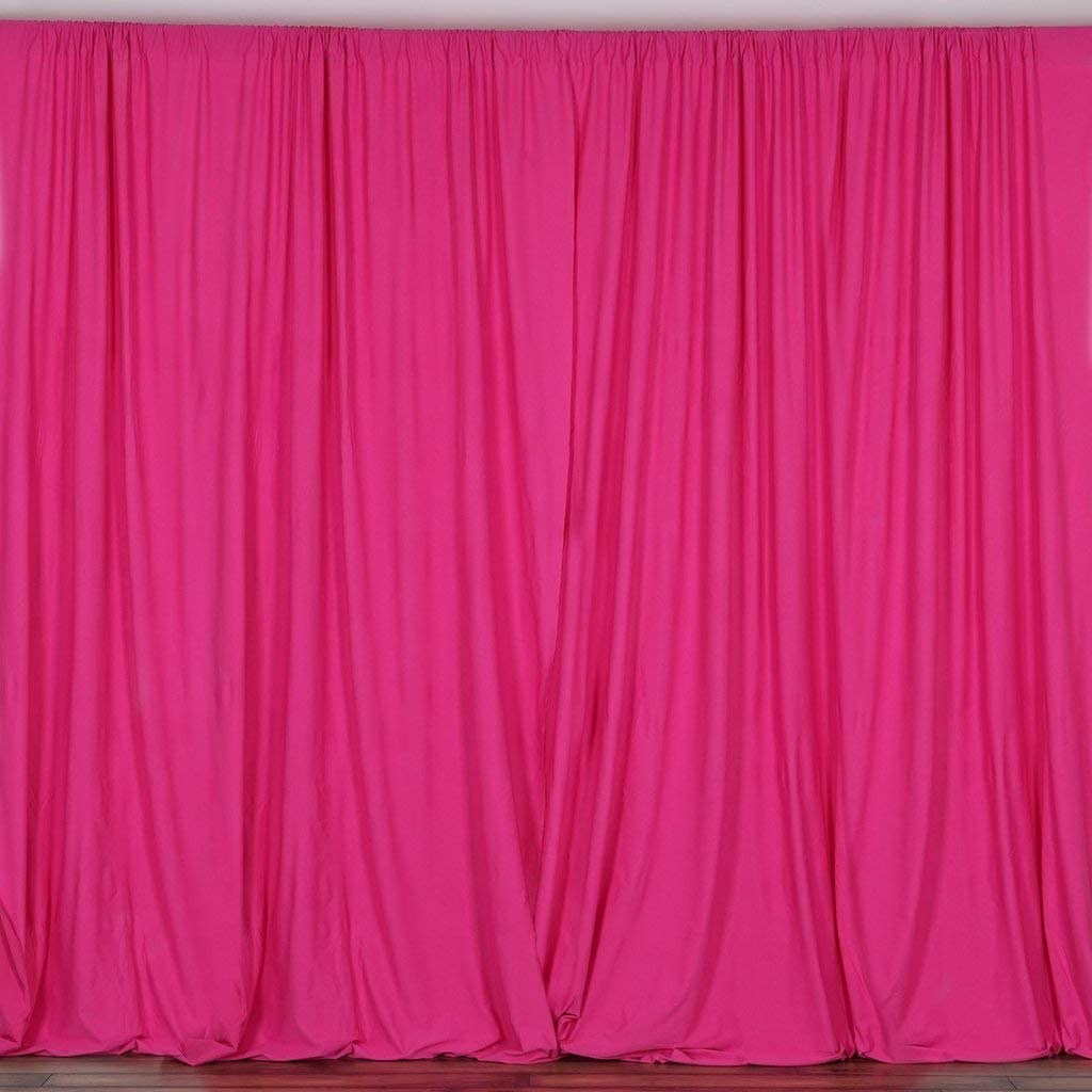 Polyester Backdrop Drape Curtain Panel - (Fuchsia,