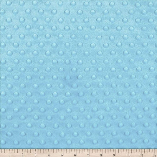 Minky Dimple Dot Soft Cuddle Fabric (Sky Blue, 1 Yard)