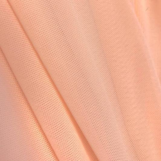 Solid Stretch Power Mesh Fabric Nylon Spandex (1 Yard, Peach)