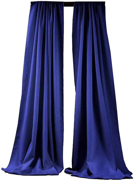 2 Panels 5 Feet Wide Polyester Seamless Backdrop Drape Curtain Panel - (Royal Blue,