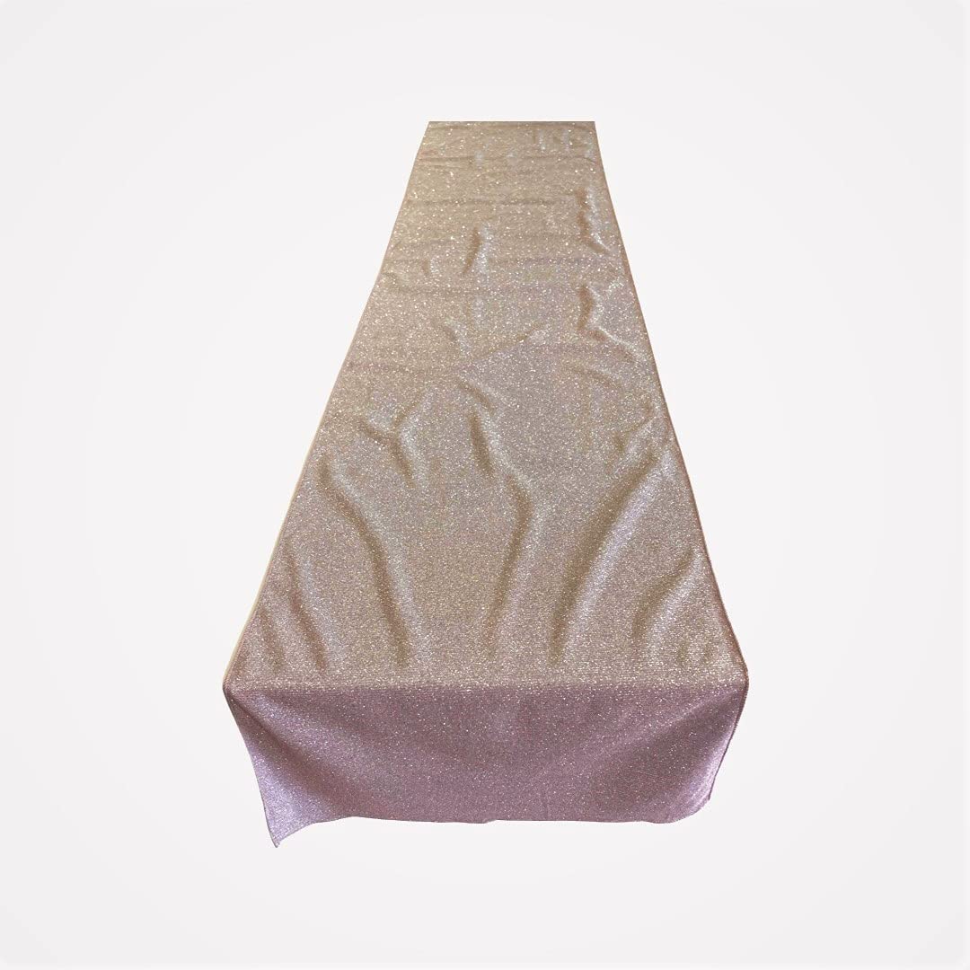 Covered Glitter Shimmer Fabric Table Runner - Party Decoration Long, Blush )