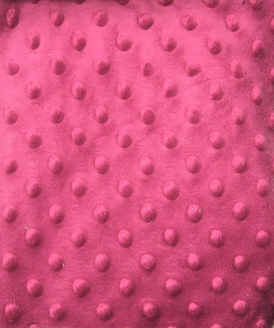 Minky Dimple Dot Soft Cuddle Fabric (Hot Pink, 1 Yard)