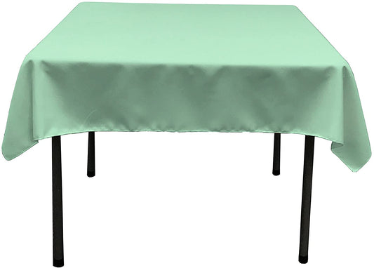 Polyester Poplin Washable Square Tablecloth, Stain and Wrinkle Resistant Table Cover Mint