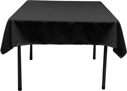 Polyester Poplin Washable Square Tablecloth, Stain and Wrinkle Resistant Table Cover