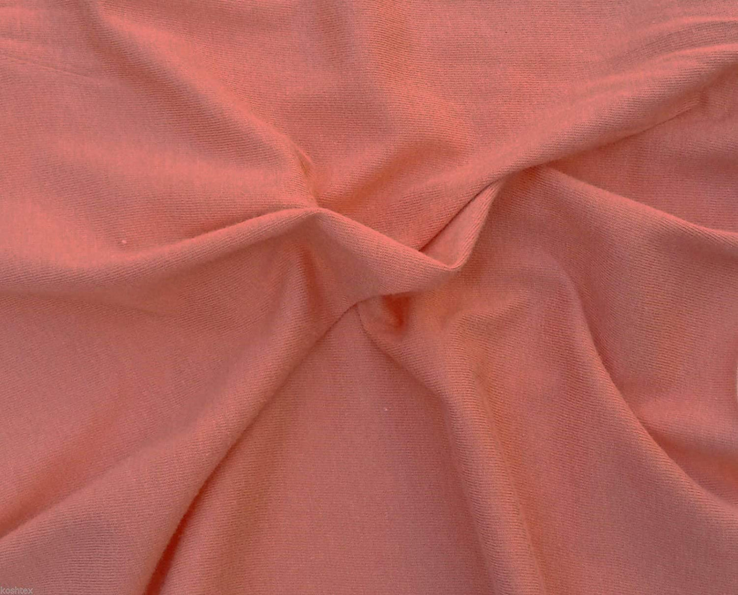 58/60" Wide, 95% Cotton 5% Spandex, Cotton Jersey Spandex Knit Blend, 4 Way Stretch Fabric (Salmon, 1 Yard)