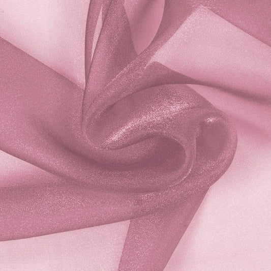 60" Wide Polyester Light Weight Crystal Organza Fabric (Dusty Rose, 1 Yard)