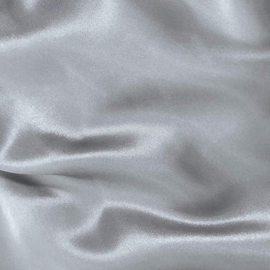 100% Polyester Soft Bridal Charmeuse Satin Fabric (Silver # 49,