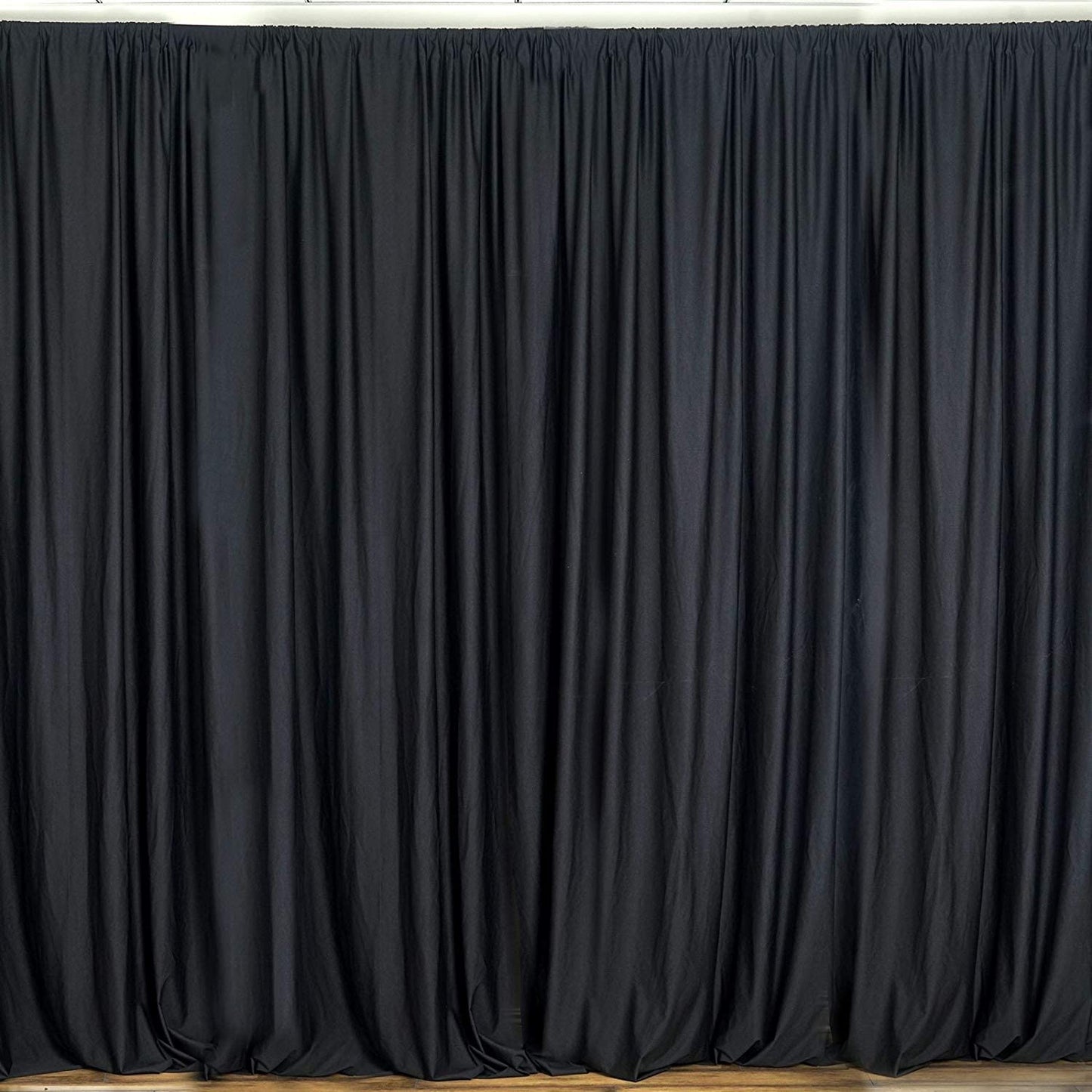 Polyester Backdrop Drape Curtain Panel - (Black,