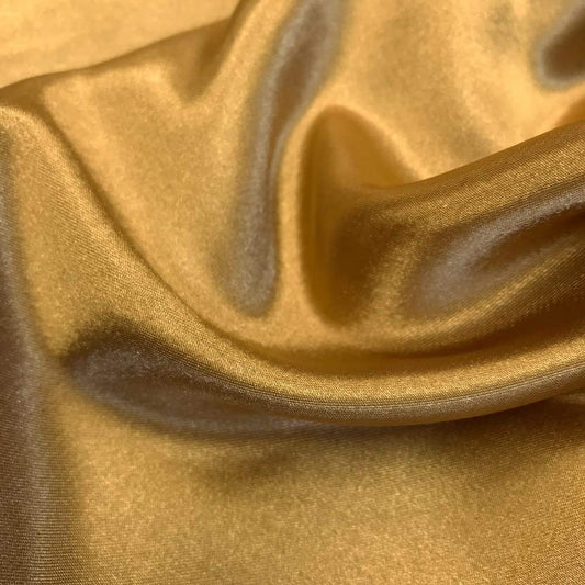 100% Polyester Soft Bridal Charmeuse Satin Fabric (Mist Gold # 6,