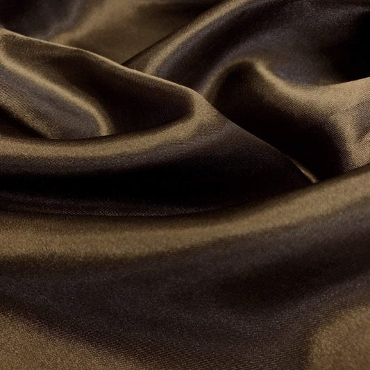 Spandex Light Weight Silky Stretch Charmeuse Satin Fabric (Brown 333,